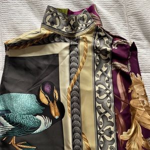 Salvatore Ferragamo sleeveless scarf print dress